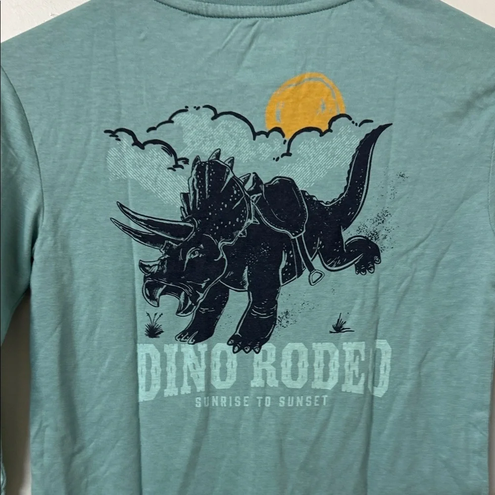 Cat & Jack Green Dino Long Sleeve Shirt